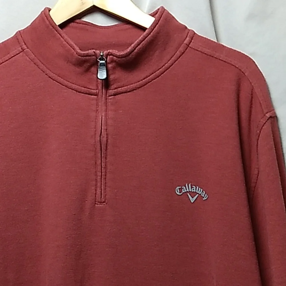 Mens Callaway 3/4 zip up pull over in rust color size XL